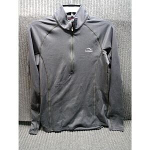 L.L Bean Women 1/4 Zip Activewear Shirt Gray